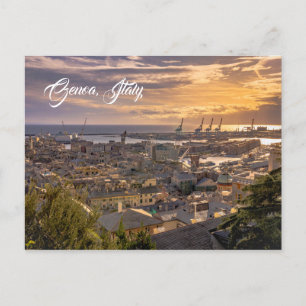 Genua-hamnen, Italien. Vykort