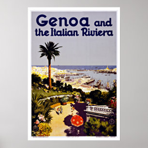 Genua och den italienska Riviera-Italien Vintage r Poster