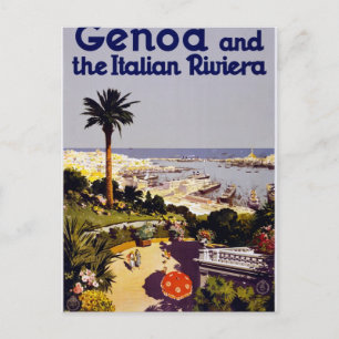 Genua och italienska Rivera Vykort