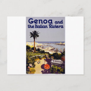 Genua och italienska Rivera Vykort