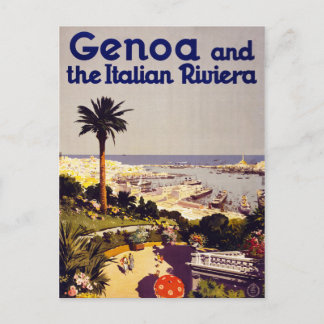 Genua och Rivera Vintage affisch Restor Vykort