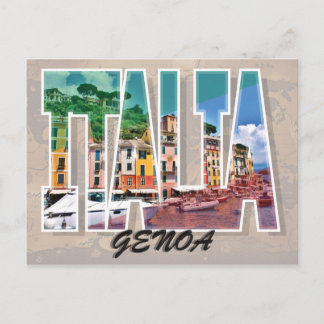 Genua, vykort för Italien