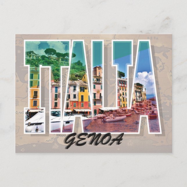Genua, vykort för Italien (Framsida)