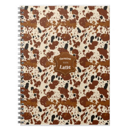 Genuine 100% Latte Cowhide Pattern | Neutral  Anteckningsbok
