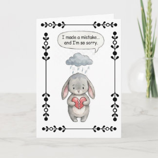 Genuine Apology Minimalist Greeting Card Kort