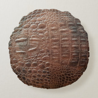 Genuine leather texture backgroundr close-up, embo rund kudde