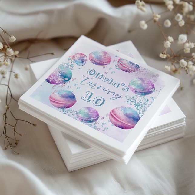 Genusneutrala Bath-bomben skapar födelsedagsfest Pappersservett (Skapare uppladdad)