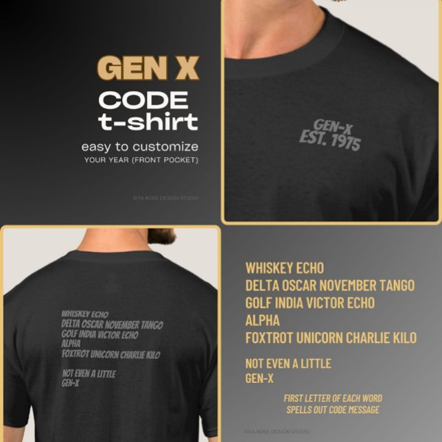 GenX-kod T-Shirt Black & Grått (Skapare uppladdad)