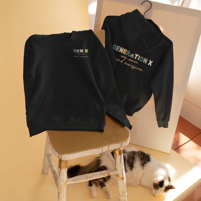 GenX - vi kan läsa kursiv Hoodie (If you can identify the writing and read it? You may be Gen X. (cat not included))