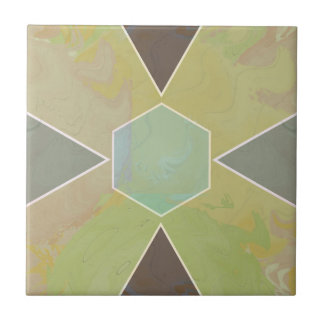 Geo Abstract Pastel Marble Olive Green Kakelplatta