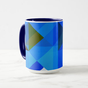 Geo Art Blue Färg Block Mugg