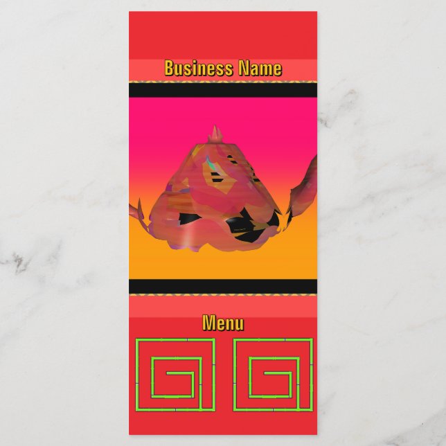 Geo Bamboo Maze Tekanna Röd Caterer's Meny (Baksida)