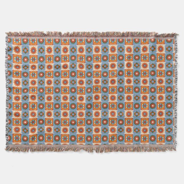 Geo-Celestial Repeat Mönster Throw Blanket Filt (Framsidan)