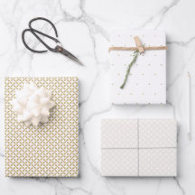 Geo Dot Connected Weave Guld and White