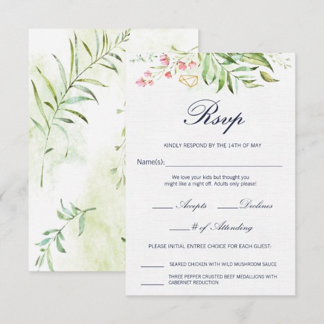 Geo Envy RSVP-kort Inbjudningar (Fram/baksida)