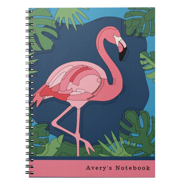 Geo Flamingo Puzzle Anteckningsbok (Framsidan)