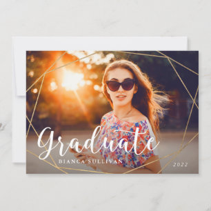 Geo Gold Foil Student Photo Inbjudningar
