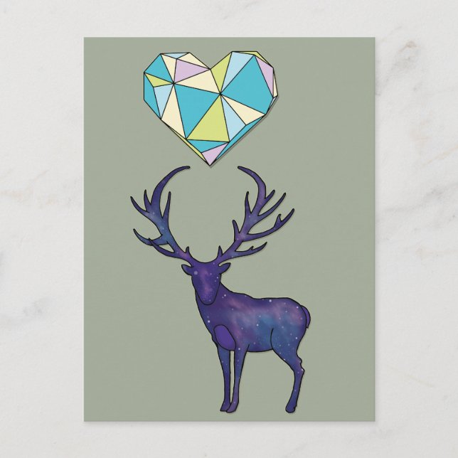 Geo Hjort Heart Poster Vykort (Framsida)