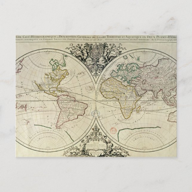 Geo-Hydrografisk Mappamonde Vykort (Framsida)