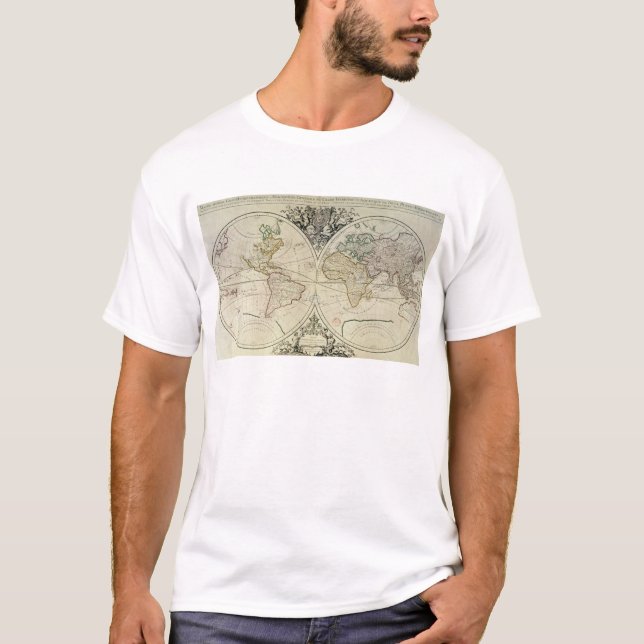 Geo-Hydrographic Mappamonde Tee Shirt (Framsida)