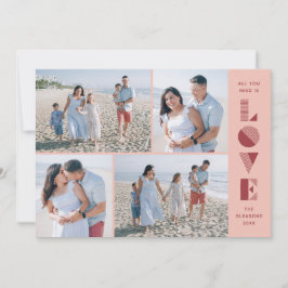 Geo Kärlek 4-Photo Valentine Day Card - persiko Inbjudningar