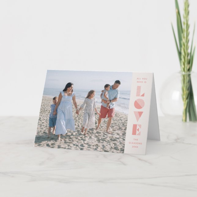 Geo Kärlek Alla hjärtans dag-fotokort - lax Meddelande (Framsida)