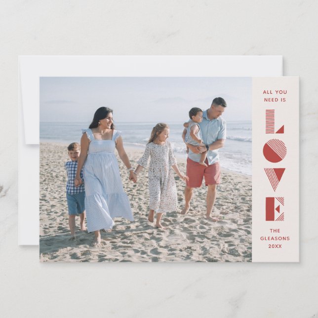 Geo Kärlek Alla hjärtans dagskort - Cherry Inbjudningar (Framsida)