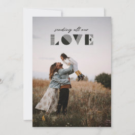 Geo Kärlek Overlay Valentine Day Card - svart Inbjudningar