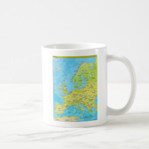 Geo - politisk regional karta av Europa Kaffemugg