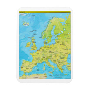 Geo - politisk regional karta av Europa Magnet