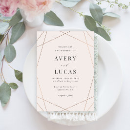 Geo Ram EDITABLE FÄRG bröllopsinbjudan GEO Tack Kort