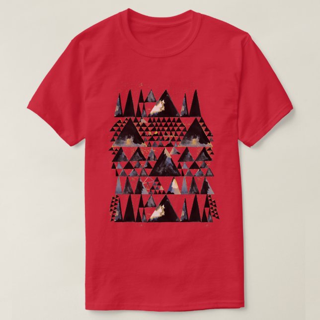 Geo Scandi Black Triangles Guld T Shirt (Design framsida)