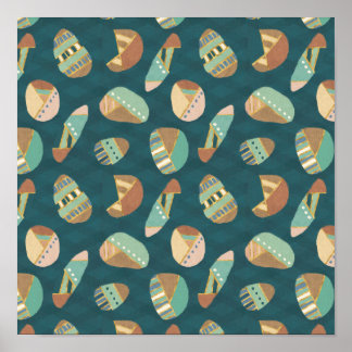 Geo-steg utomhus | Blå Mönster Poster