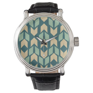 Geo-steg utomhus   Geometric Teal Arrow Mönster Armbandsur