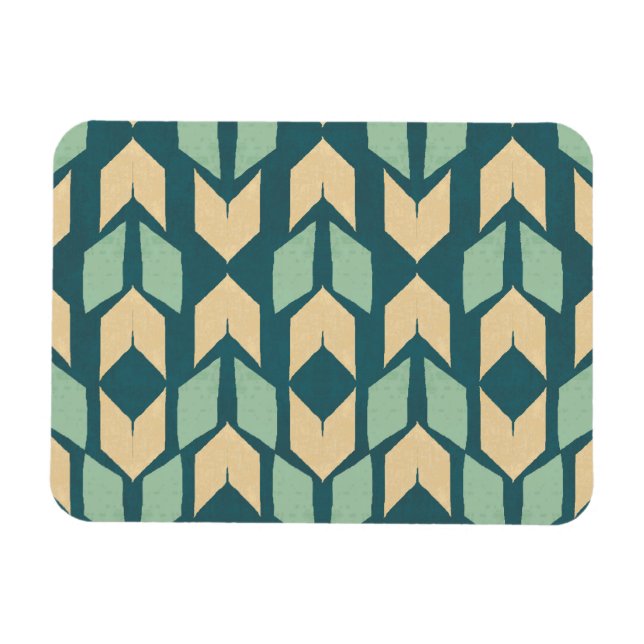 Geo-steg utomhus | Geometric Teal Arrow Mönster Magnet (Horisontell)