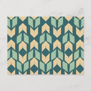 Geo-steg utomhus Geometric Teal Arrow Mönster Vykort