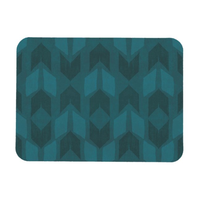 Geo-steg utomhus | Mörk Teal Mönster Magnet (Horisontell)