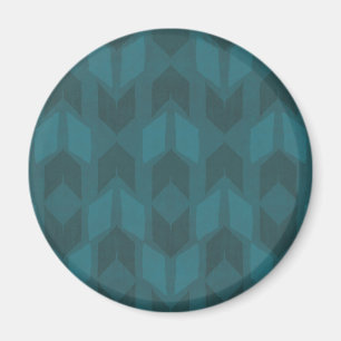 Geo-steg utomhus Mörk Teal Mönster Magnet