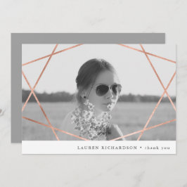 Geo Student | Faux Copper with Photo Tack Inbjudningar