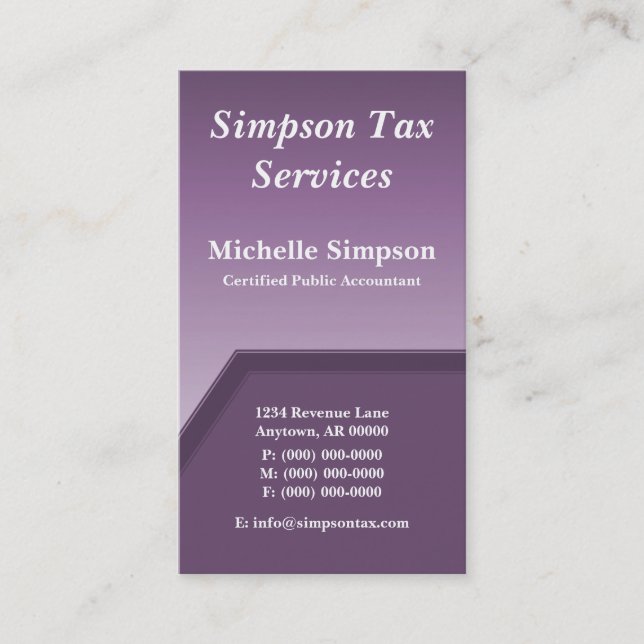 Geo Tech Affärskort, Eggplant Visitkort (Framsida)
