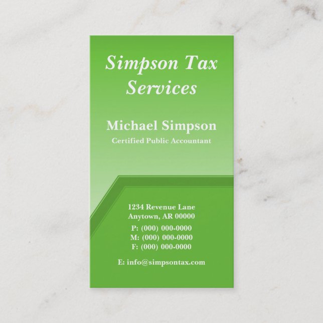 Geo Tech Affärskort, Kelly Grönt Visitkort (Framsida)