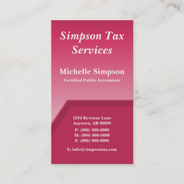 Geo Tech-Affärskort, Magenta Visitkort (Framsida)