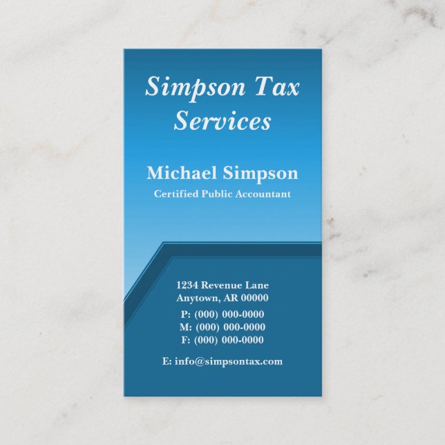 Geo Tech-Affärskortet, Horizon Blue Visitkort (Framsida)