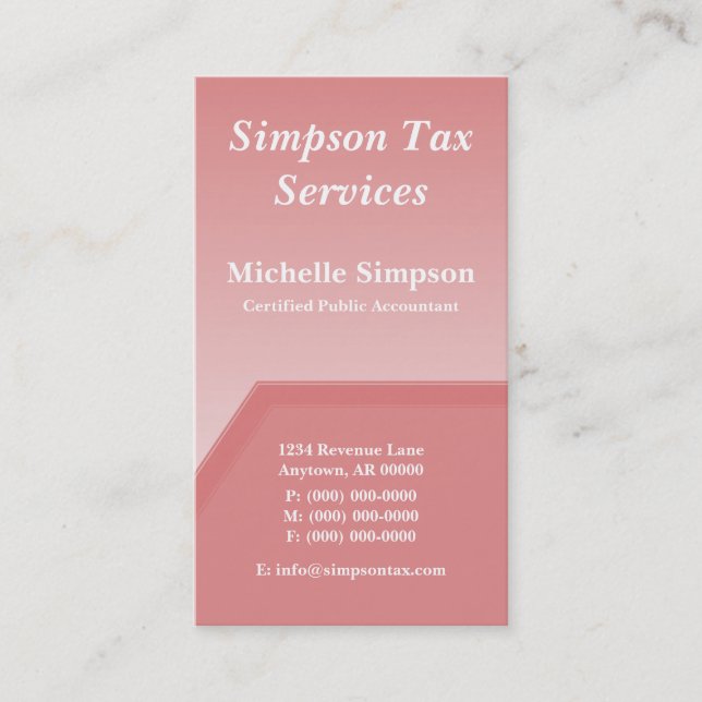 Geo Tech-Affärskortet, Rosa  Visitkort (Framsida)