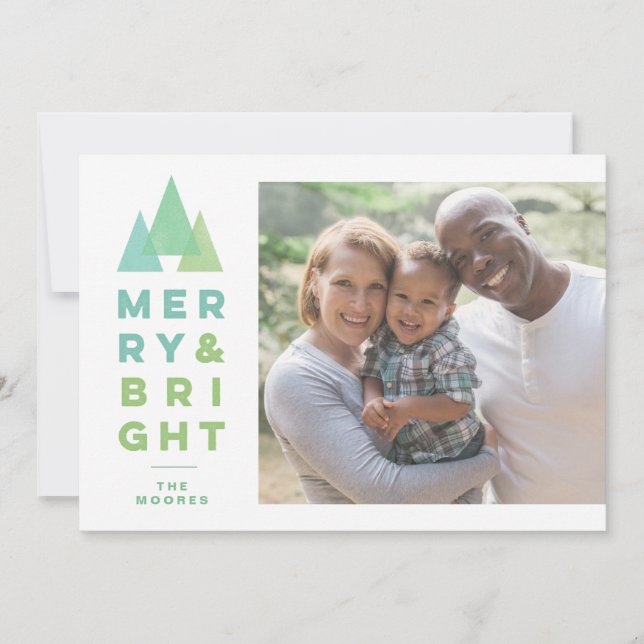 Geo Träd Modern Minimum Helgdag-julkort Julkort (Framsida)