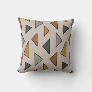 Geo Triangles Warm Earthy Dekorativ kudde