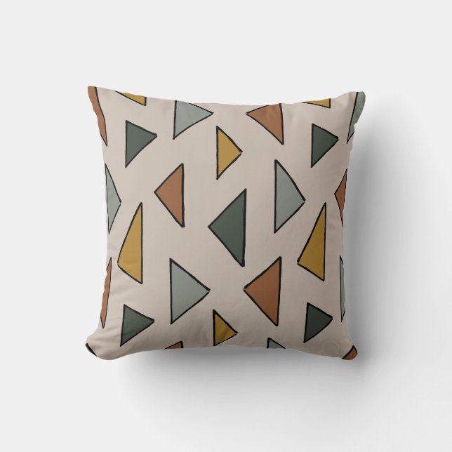 Geo Triangles Warm Earthy Dekorativ kudde (Framsida)