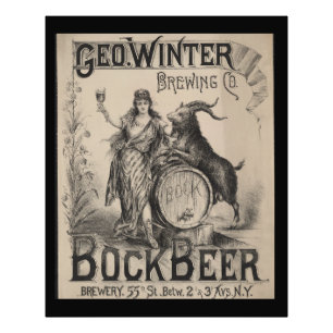 Geo. Winter Brewing Co. bock-öl. Brewery 55th St Fototryck