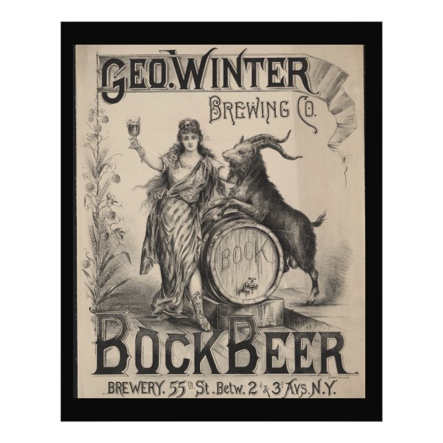 Geo. Winter Brewing Co. bock-öl. Brewery 55th St Fototryck (Framsidan)