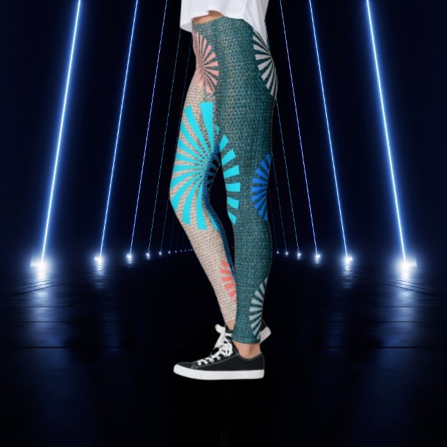 GeoBlend Stripe Leggings, Earth & Himmel Hues Leggings (Skapare uppladdad)